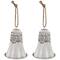 Embossed Bells Christmas Ornaments - 6" - Gray and White - Set of 2